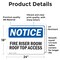 Signmission Fire Riser Room Roof Top Access, 24 in W x Rectangle, Vinyl Decal OS-2PACK-NS-D-1824-L-12652 - alternate 5
